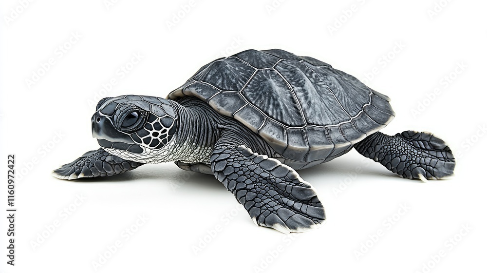 Fototapeta premium Swimming action of a sea turtle in clear ocean waters wildlife photography underwater environment close-up view