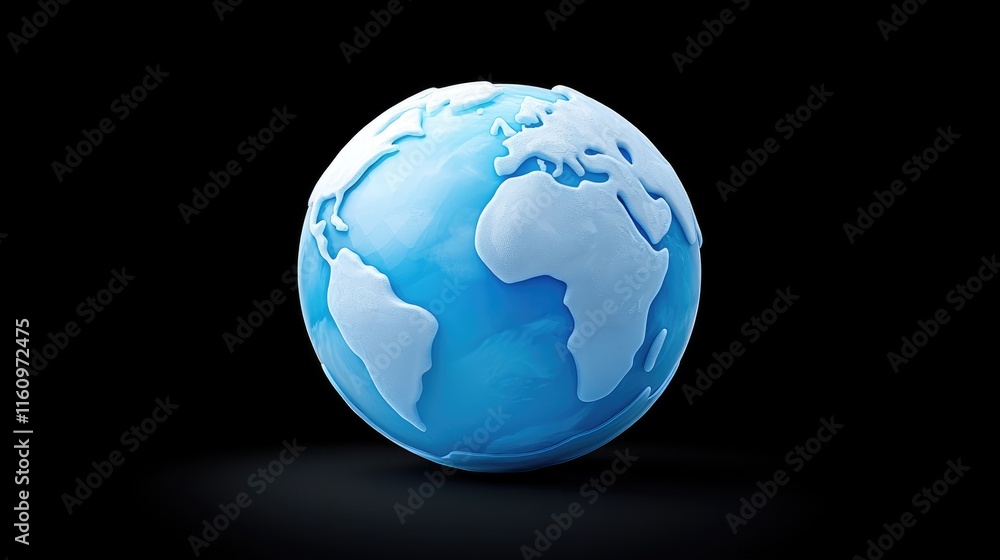 Fototapeta premium Global perspective on planet earth image of globe digital art dark background aerial view environmental awareness