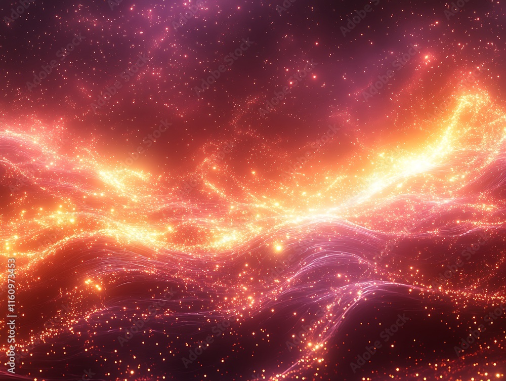Abstract Orange and Pink Glowing Particle Waves Abstract Orange and Pink Glowing Particle Waves