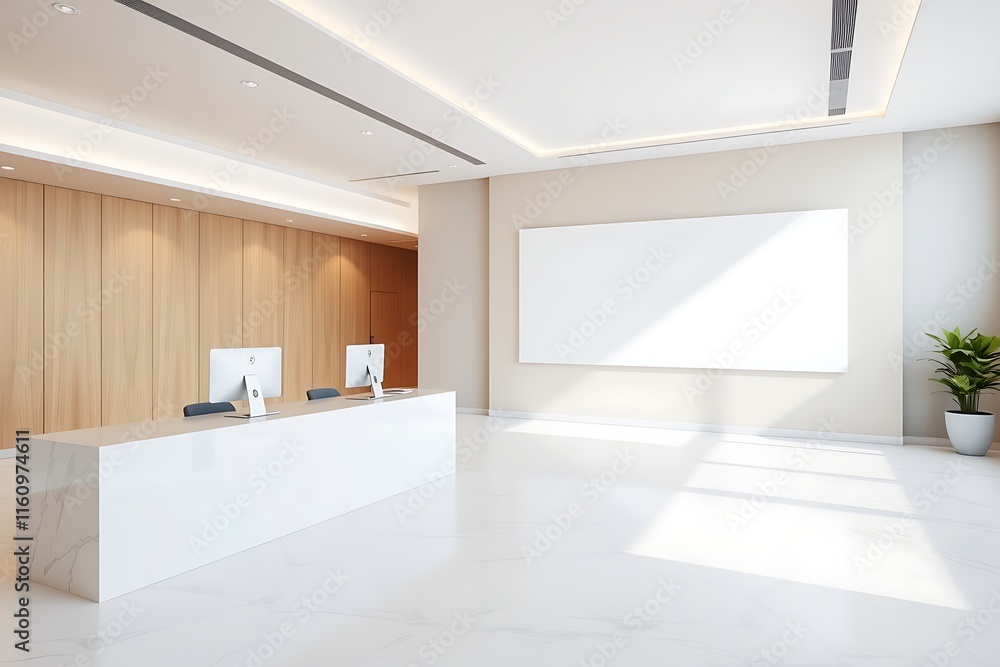 Modern Office Reception Area Mockup Modern Office Reception Area Mockup