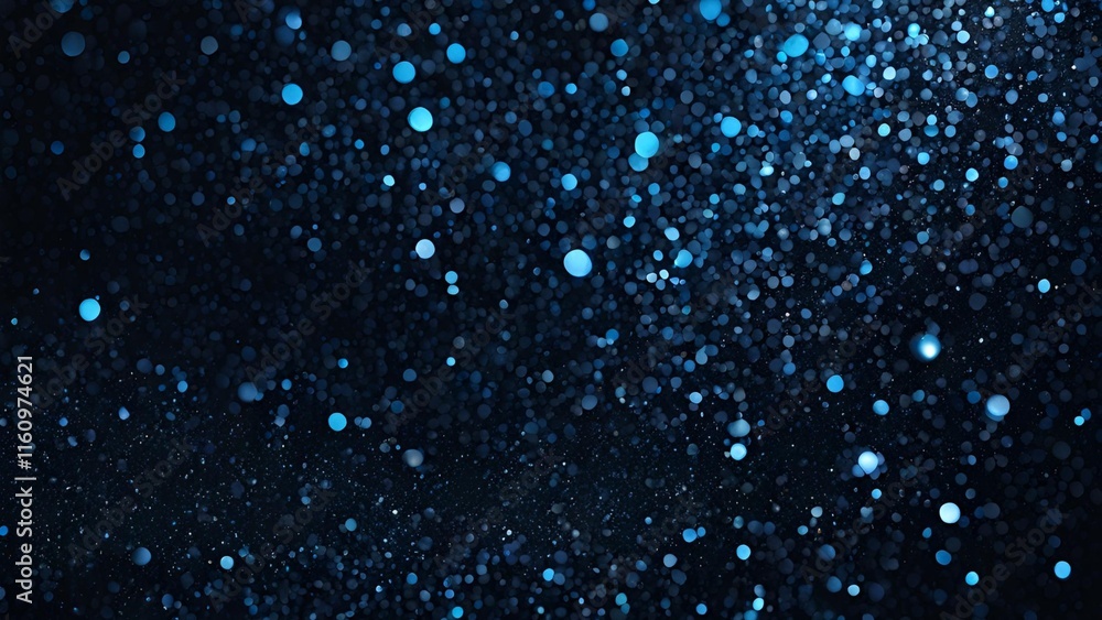 A dark canvas featuring sparkling blue glitter A dark canvas featuring sparkling blue glitter