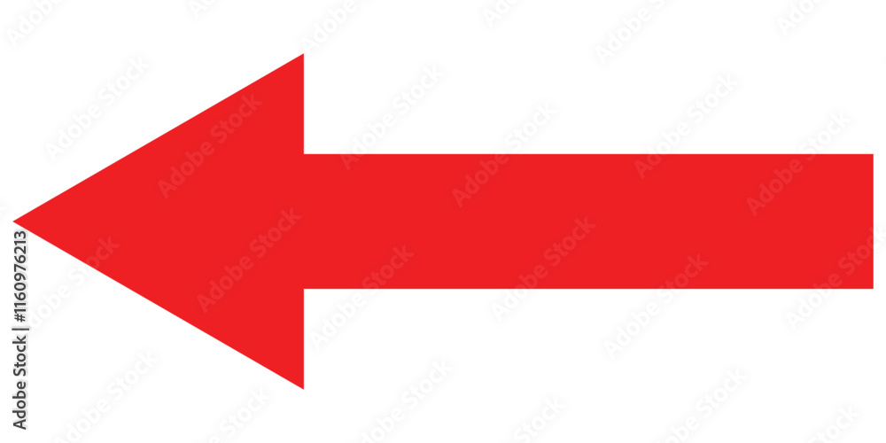 Straight long double vector arrow. Horizontal long straight arrow with left pointers. Red width arrows symbol isolated on white background. EPS 10 Straight long double vector arrow. Horizontal long straight arrow with left pointers. Red width arrows symbol isolated on white background. EPS 10