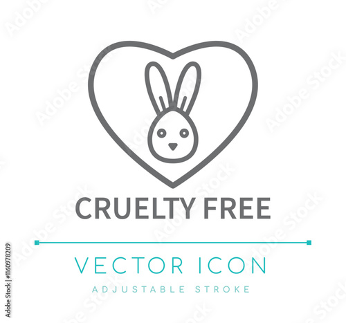 Cruelty Free Heart Line Icon