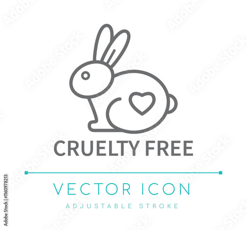 Cruelty Free Bunny Line Icon
