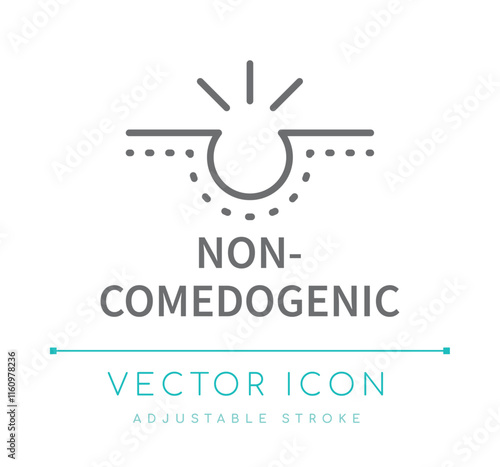 Non-Comedogenic Line Icon