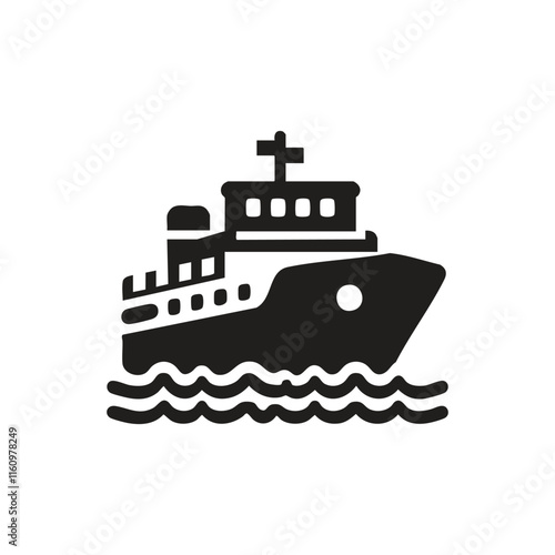 illustration of a ship, ship silhouette, ship icon