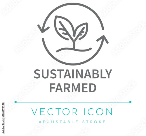 Sustainably Farmed Line Icon