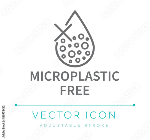 Microplastic Free Line Icon
