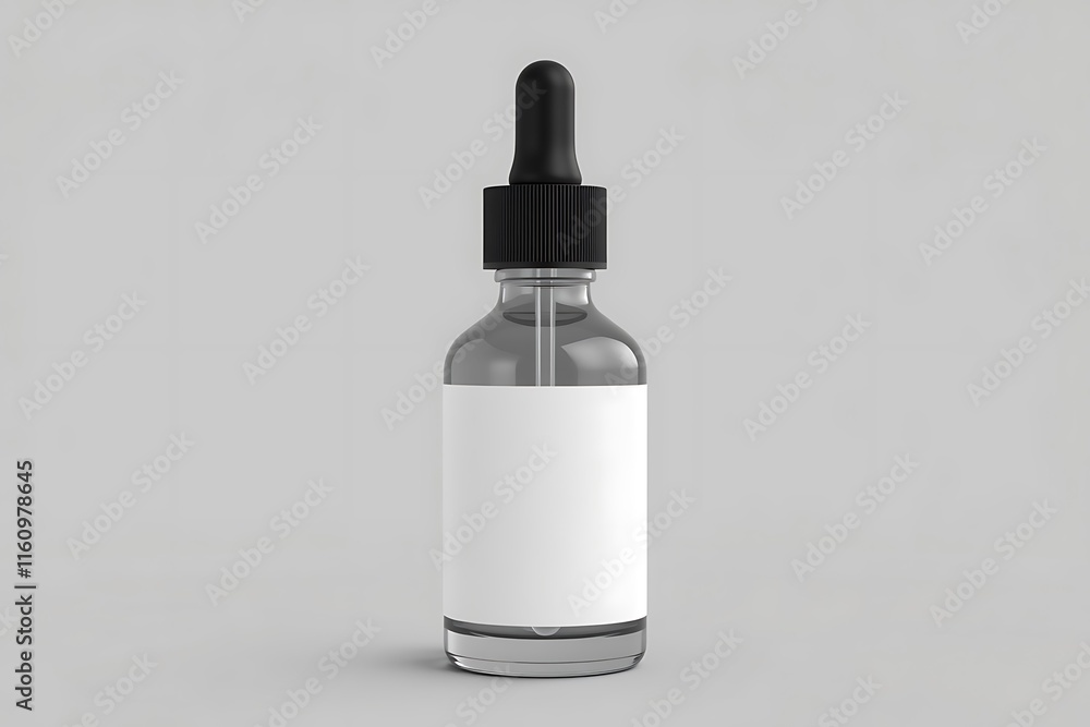 Glass Dropper Bottle Mockup: A clean and minimalist mockup of a glass dropper bottle with a blank label, perfect for showcasing your brand's essential oils, serums, or other liquid products. Glass Dropper Bottle Mockup: A clean and minimalist mockup of a glass dropper bottle with a blank label, perfect for showcasing your brand's essential oils, serums, or other liquid products.