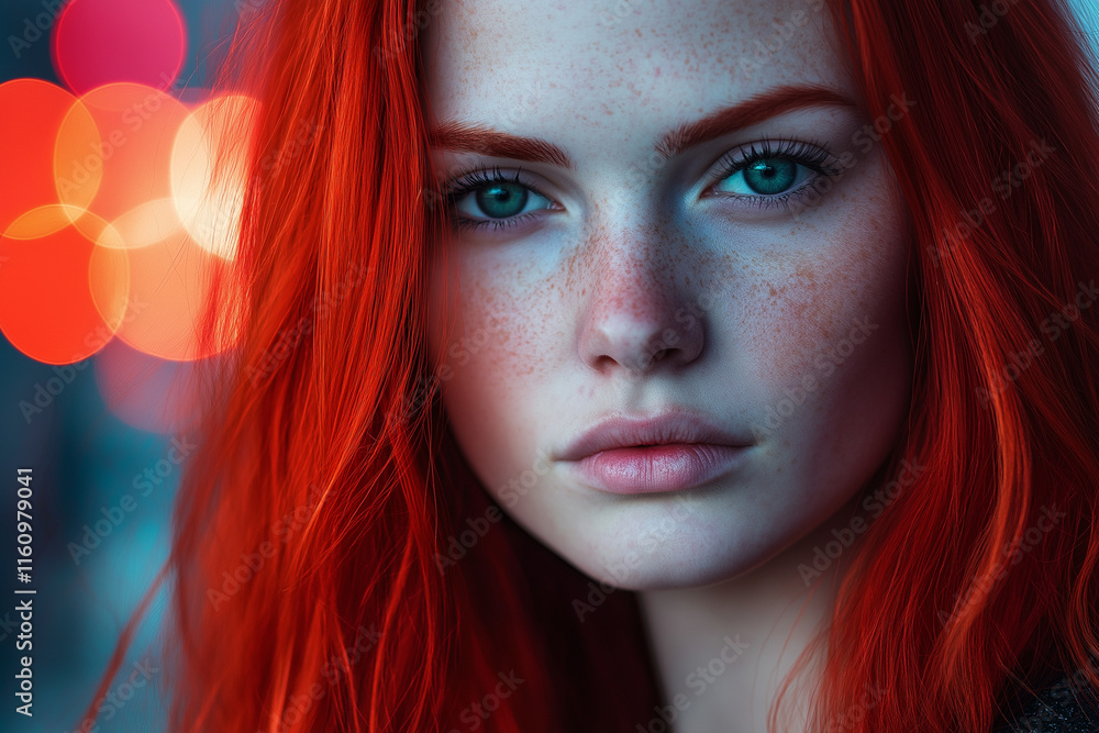 Naklejka premium portrait of a woman with red hair