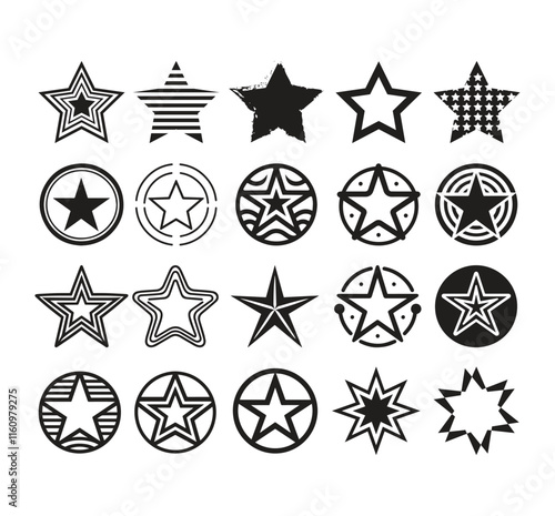 Vector Star icon set, Star Shape collection