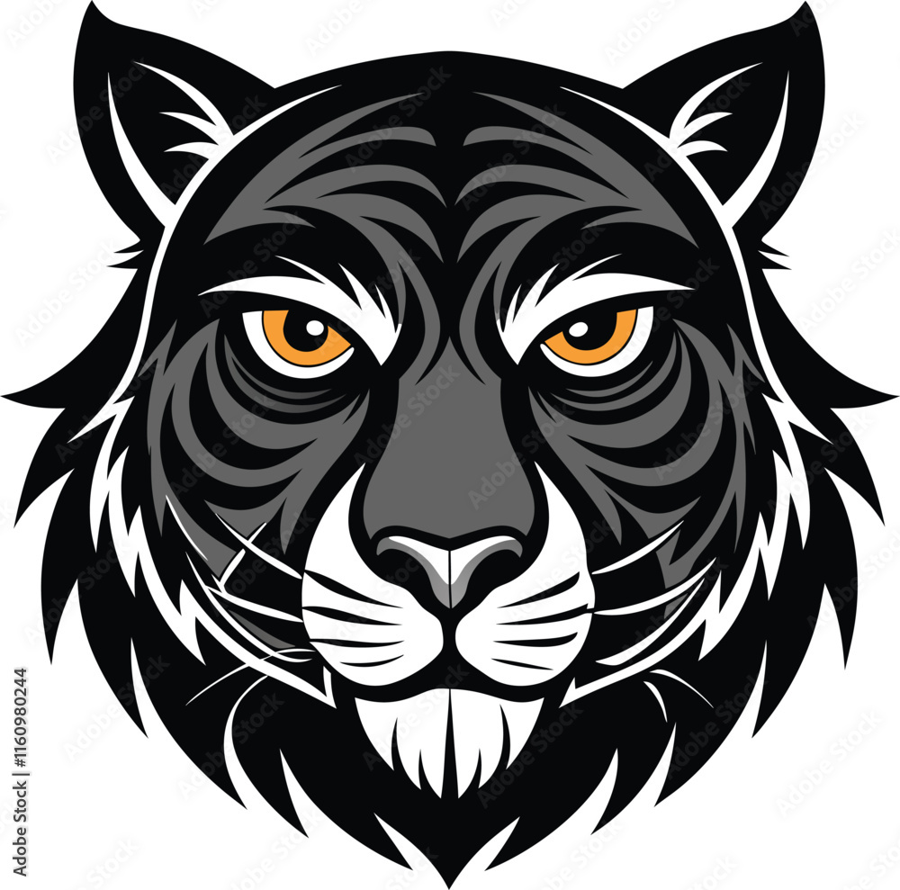 Fototapeta premium head of a tiger silhouettes isolated on a white background