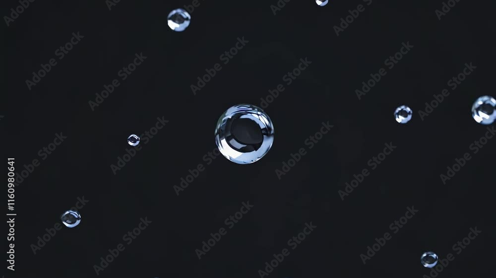 Water droplets fall in a mesmerizing display, creating intricate patterns in a dark space Water droplets fall in a mesmerizing display, creating intricate patterns in a dark space