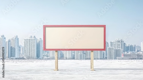 Urban daylight minimalism a blank billboard perspective photo