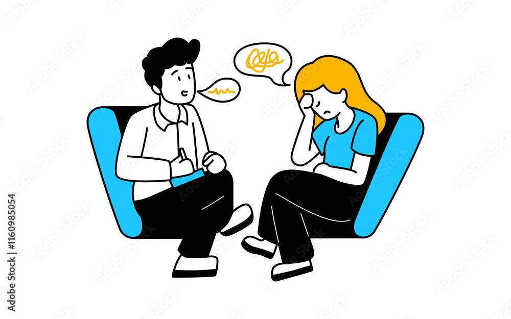 Illustrations of people with mental health problems Illustrations of people with mental health problems