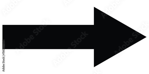 Long arrow vector icon. Straight horizontal long arrow icon. Flat style long arrow vector illustration isolated on white background.