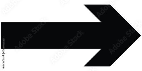 Long arrow vector icon. Straight horizontal long arrow icon. Flat style long arrow vector illustration isolated on white background.