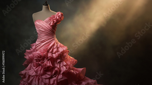 Feminines Ballkleid: Verspieltes, rosa Kleid mit schwingendem Rock

 photo