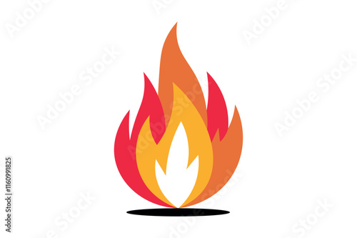 Friendly Fire Hot Heat Flame Burn Vector Graphic for Outdoor Activity Guides, Fire flame, Burning fire, Blazing, Fire graphic, Heat illustration, Creative flames, Flame shape, Burn symbol