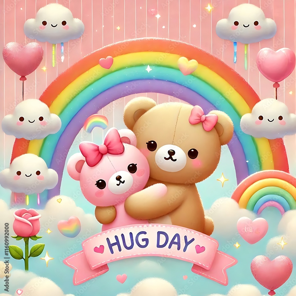 teddy bear with candy Hug teddy bear with candy Hug