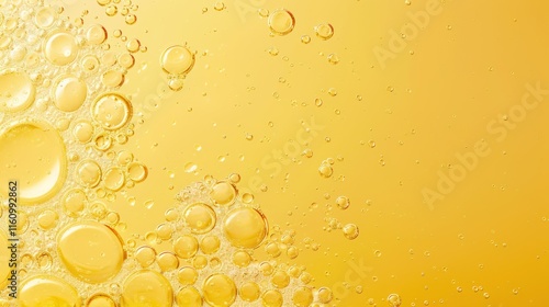 Abstract yellow oil bubbles background.