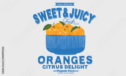 Sweet and juicy design. Fresh fruit. Oranges fruit artwork. Fresh orange fruit print. Nature fruit club print design. Organic food artwork for for t-shirt. Ceramics bowl design.