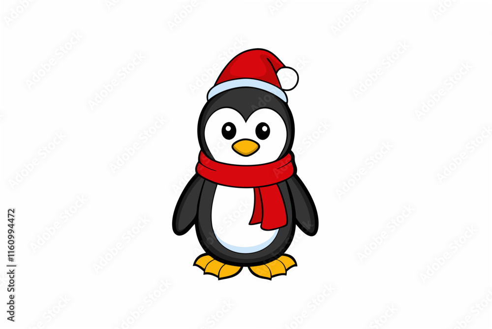 penguin with santa hat penguin with santa hat