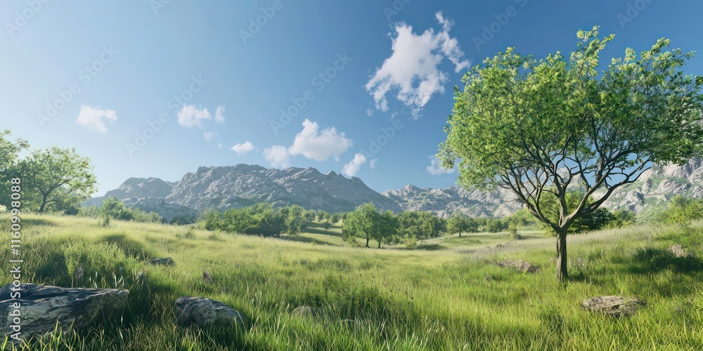 A peaceful, protected safe zone in nature, with a serene landscape and clear skies. A peaceful, protected safe zone in nature, with a serene landscape and clear skies.