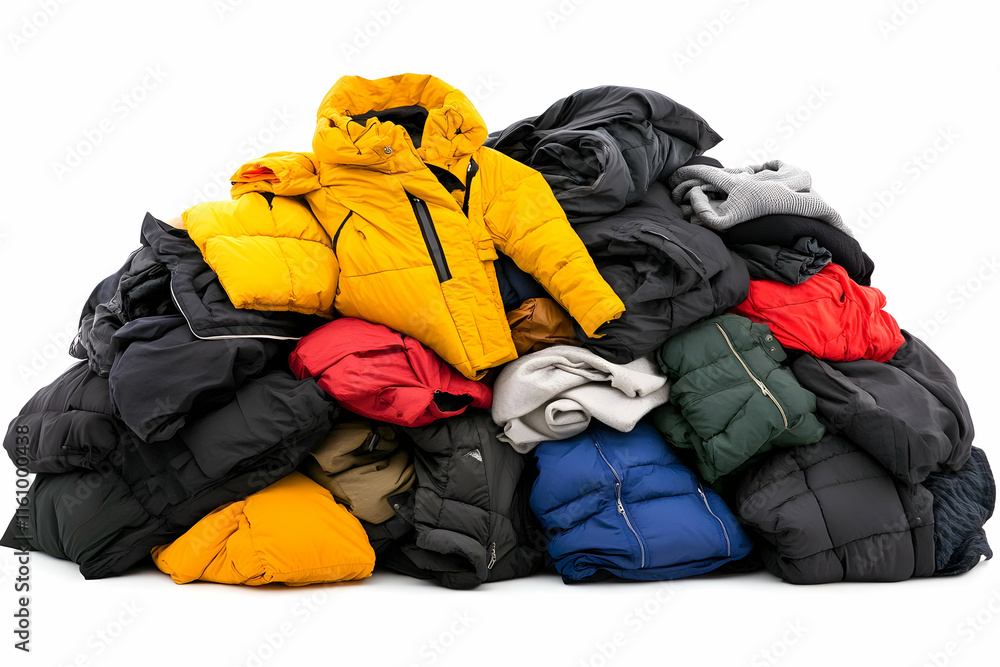 Pile of Colorful Winter Jackets Photo Pile of Colorful Winter Jackets Photo