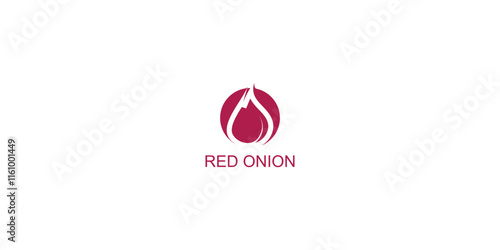 Simple red onion logo design with unique concept premium vector