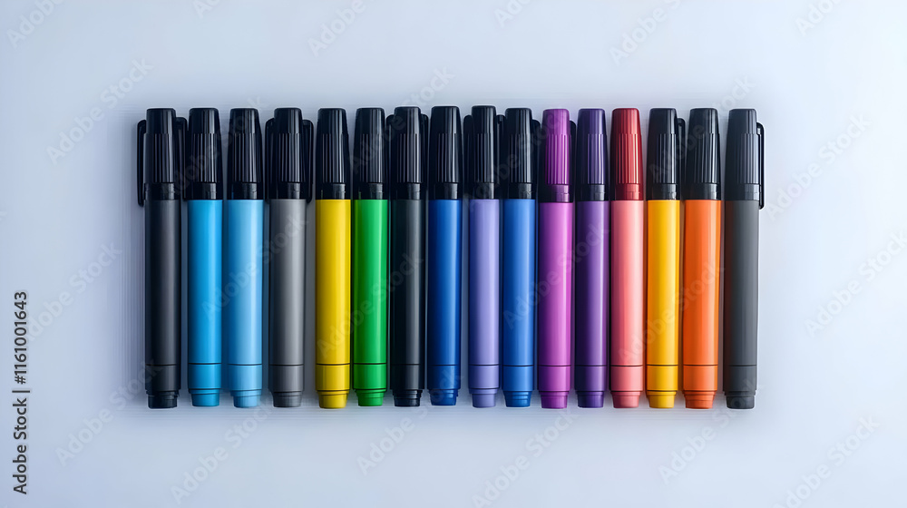 Fototapeta premium Colorful Markers Illustration