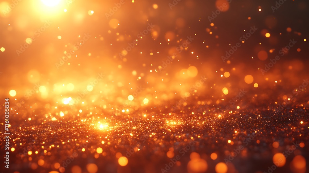 Obraz premium Golden Glitter Background With Sparkling Lights