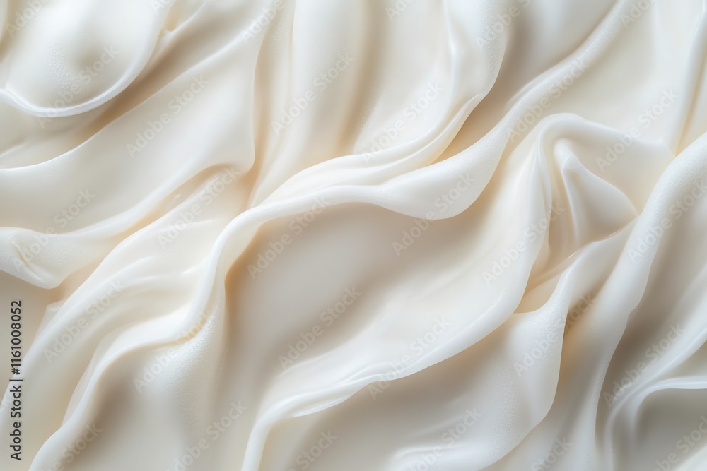 Obraz premium close-up of creamy white moisturizer texture with soft light reflections and faint shadows