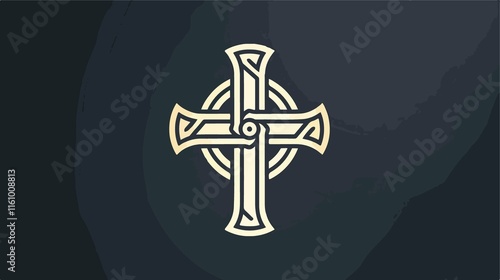 Wallpaper Mural Intricate Ringed Celtic Gothic Christian Cross with Nimbus Torontodigital.ca