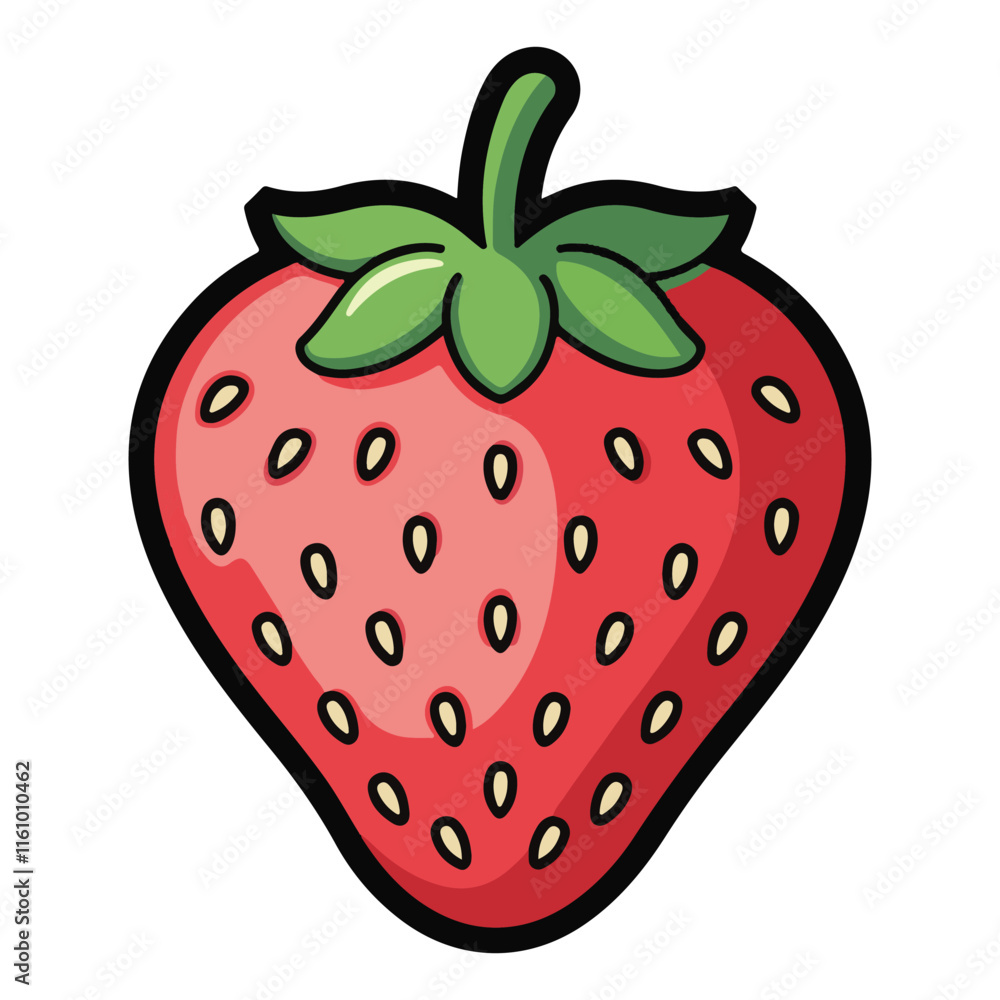 Obraz premium Strawberry fruit icon Vector illustration