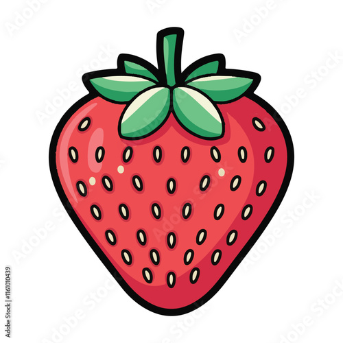 Strawberry fruit icon Vector illustration