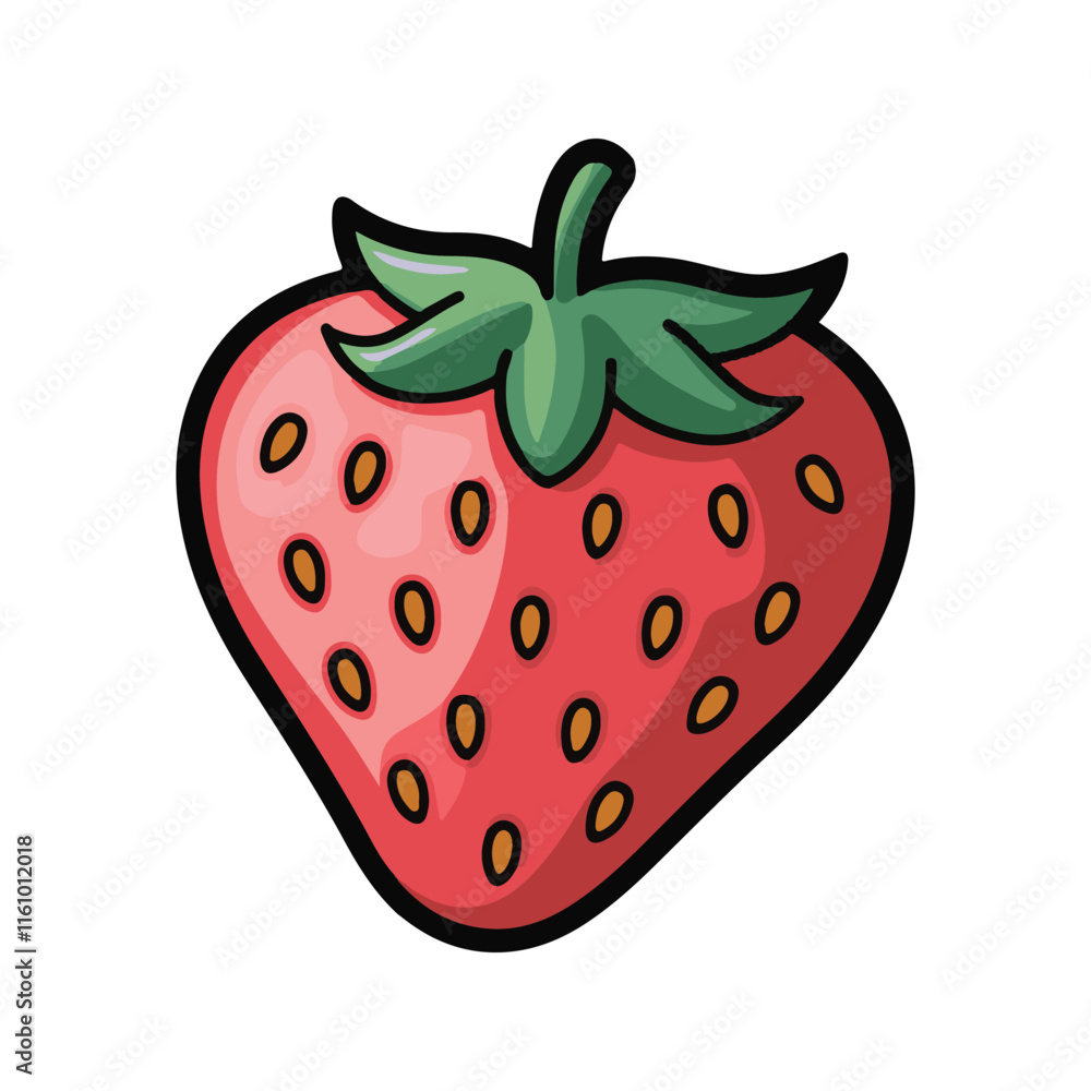 Obraz premium Strawberry fruit icon Vector illustration