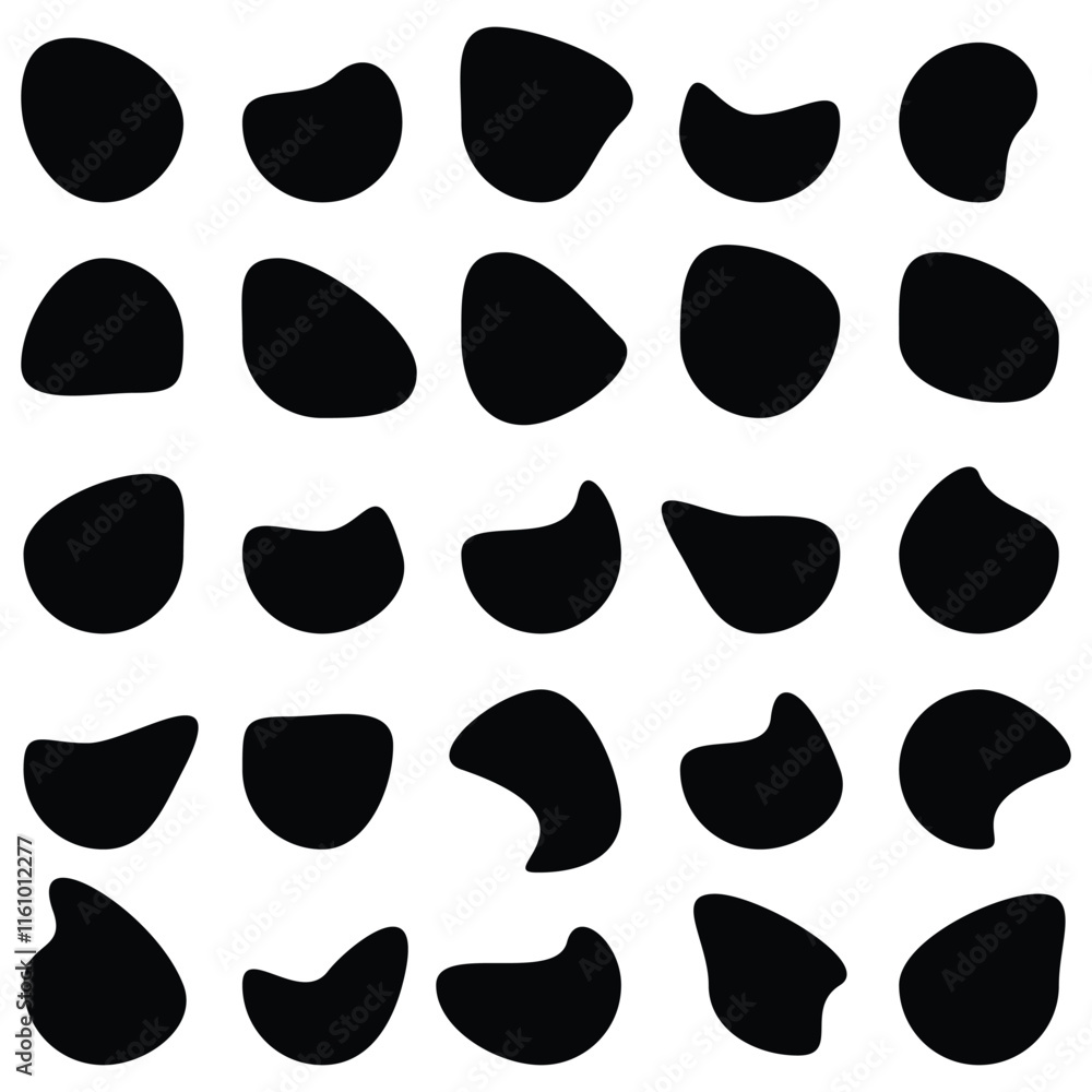 Fototapeta premium Abstract fluid blob shape vector illustration isolated on white background.