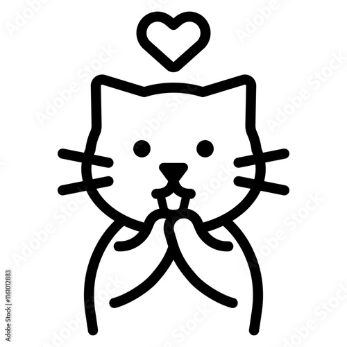 귀여운 고양이 하트 아이콘