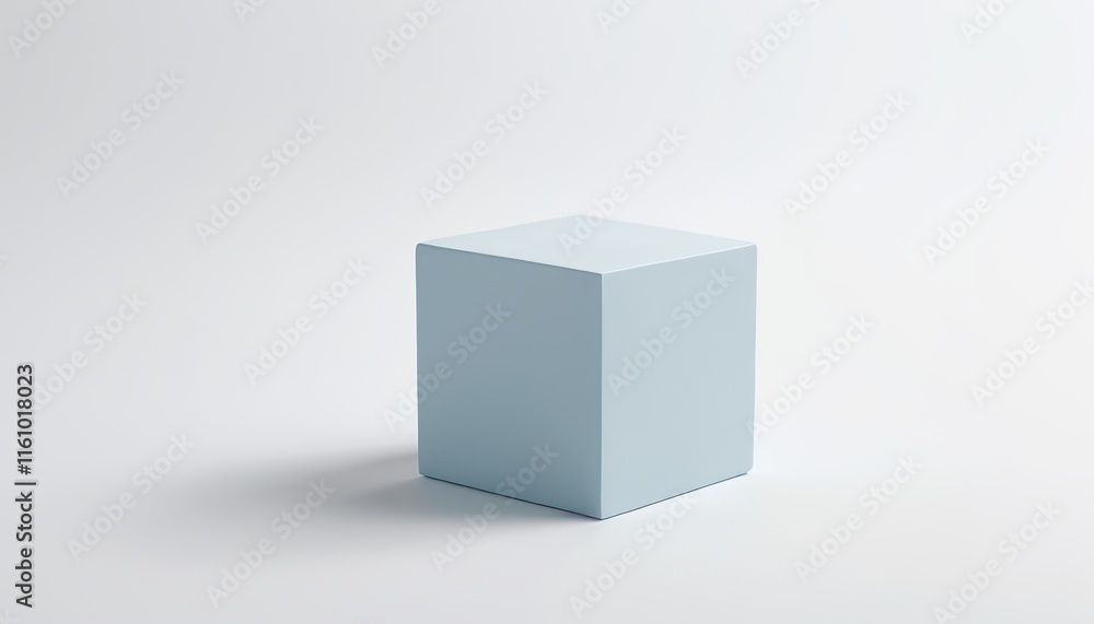 Minimalist Blue Cube On White Background With Soft Lighting For Clean And Geometric Design Aesthetic Minimalist Blue Cube On White Background With Soft Lighting For Clean And Geometric Design Aesthetic