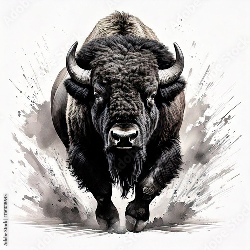 American bison ilustrated  photo