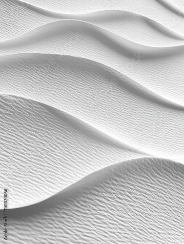 Wallpaper Mural Elegant wave patterns of warm white textured paper minimalist style soft background serene environment close-up view Torontodigital.ca