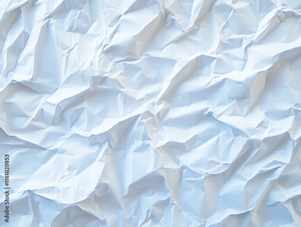 Fototapeta premium Crumpled white paper texture minimalist background digital art clean environment abstract viewpoint soft concepts