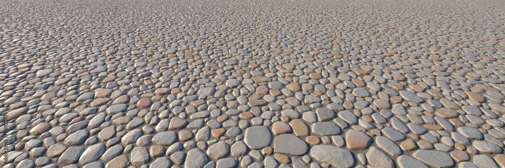 Smooth pebbles covering ground in uniform pattern
Smooth pebbles covering ground in uniform pattern