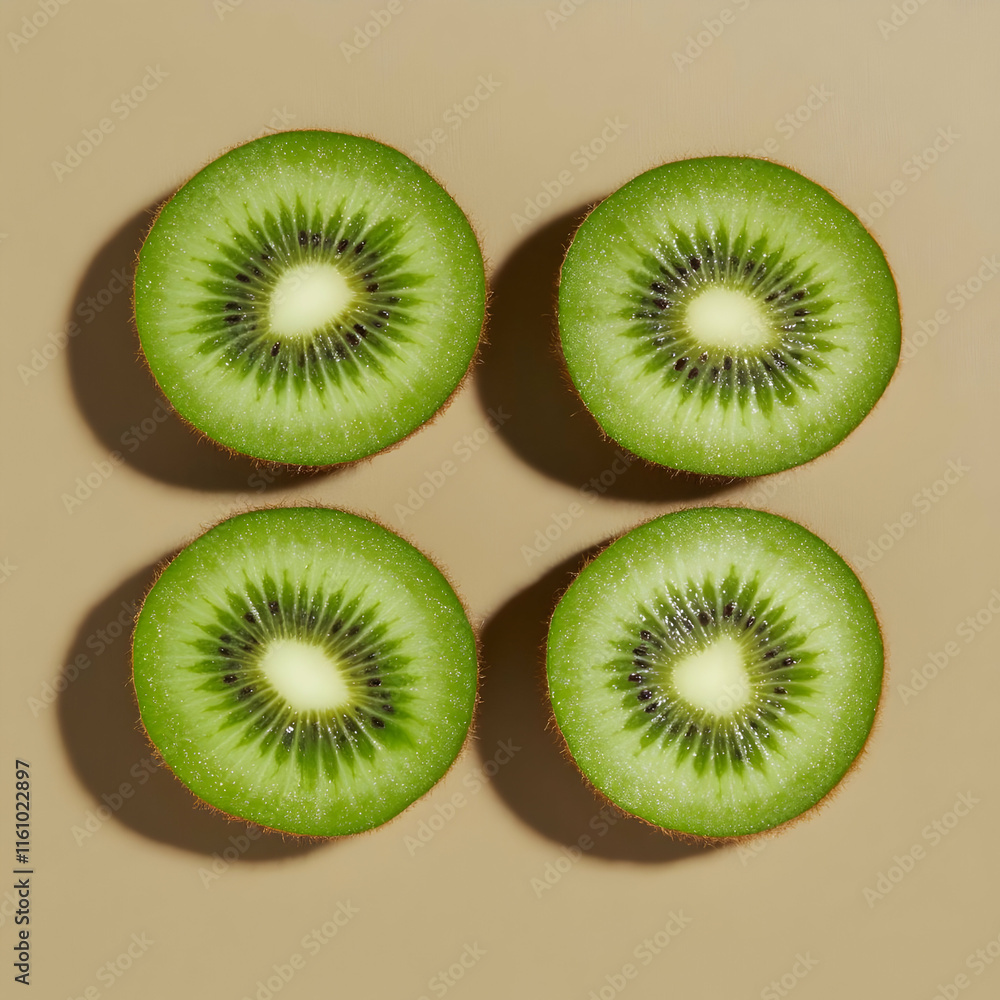 Fototapeta premium Kiwi Fruit Slices, Flatlay Photo