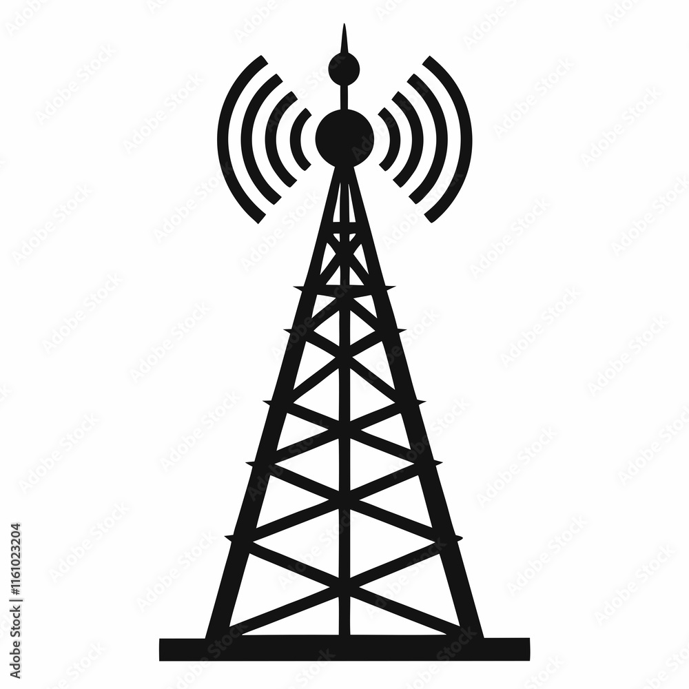 Cellular Tower Silhouette Vector Art Cellular Tower Silhouette Vector Art