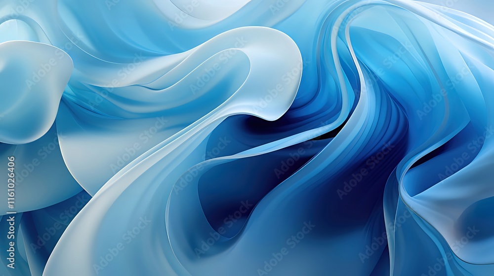 Abstract swirling blue and white shapes. Abstract swirling blue and white shapes.