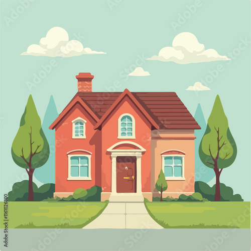 Wallpaper Mural House vector design, home illustration vector design Torontodigital.ca