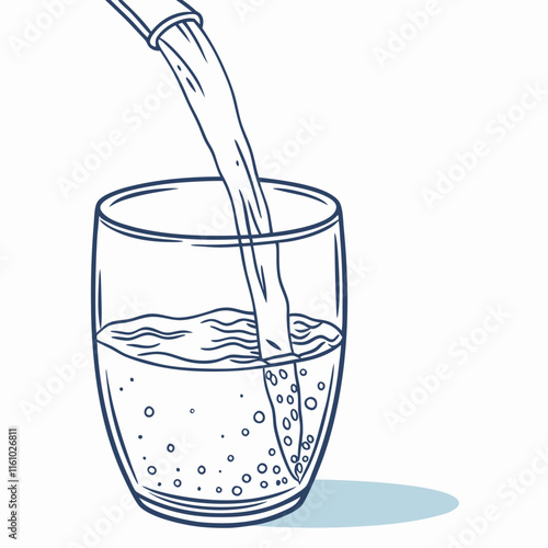 pouring water into glass
