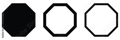 Set of octagon icon. Octagon icon of vector geometry octagonal eight sided polygon octagon. Vector design illustration, EPS 10